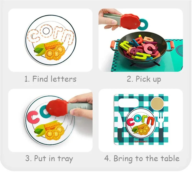Cooking With Spelling Game for Kids Pretend Play Toys