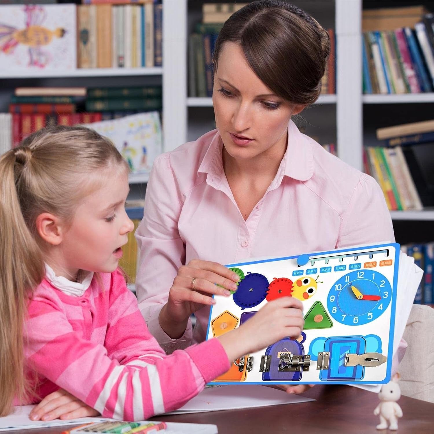 Wooden Shape Sensory Activity Busy Board - 000