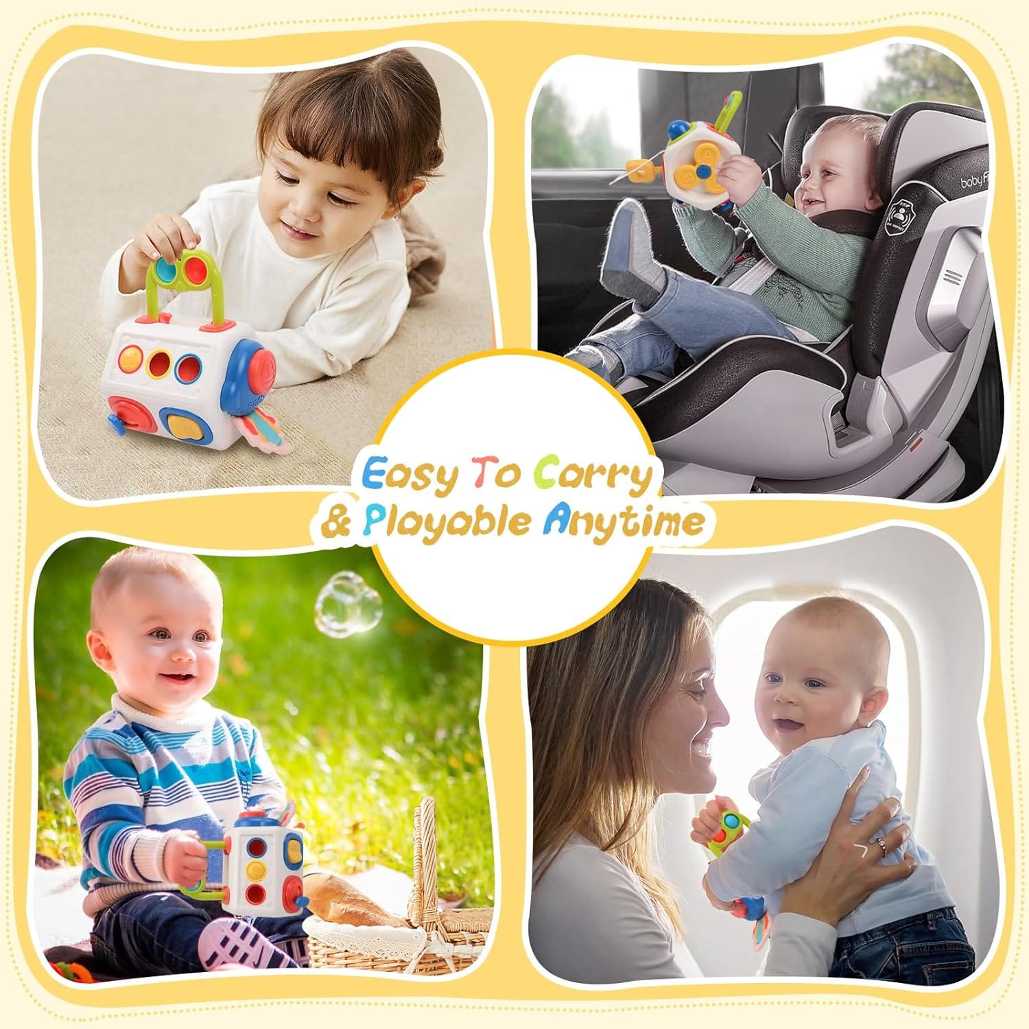 Montessori Sensory Busy Learning Cube - 19A - Default Title - Odeez | Educational Toys Pakistan 