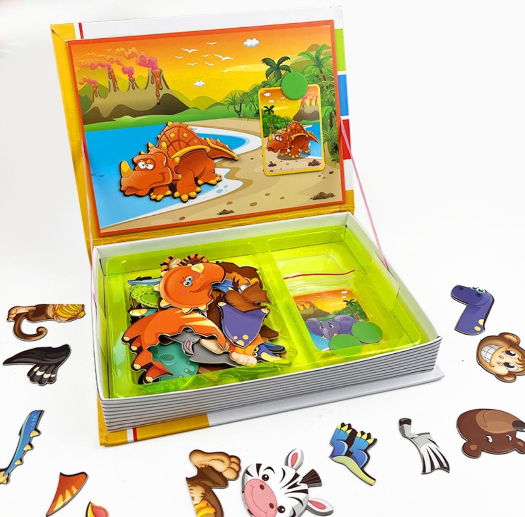 Magnetic Animal Jigsaw Puzzle Book - 074 - Default Title - Odeez | Educational Toys Pakistan 