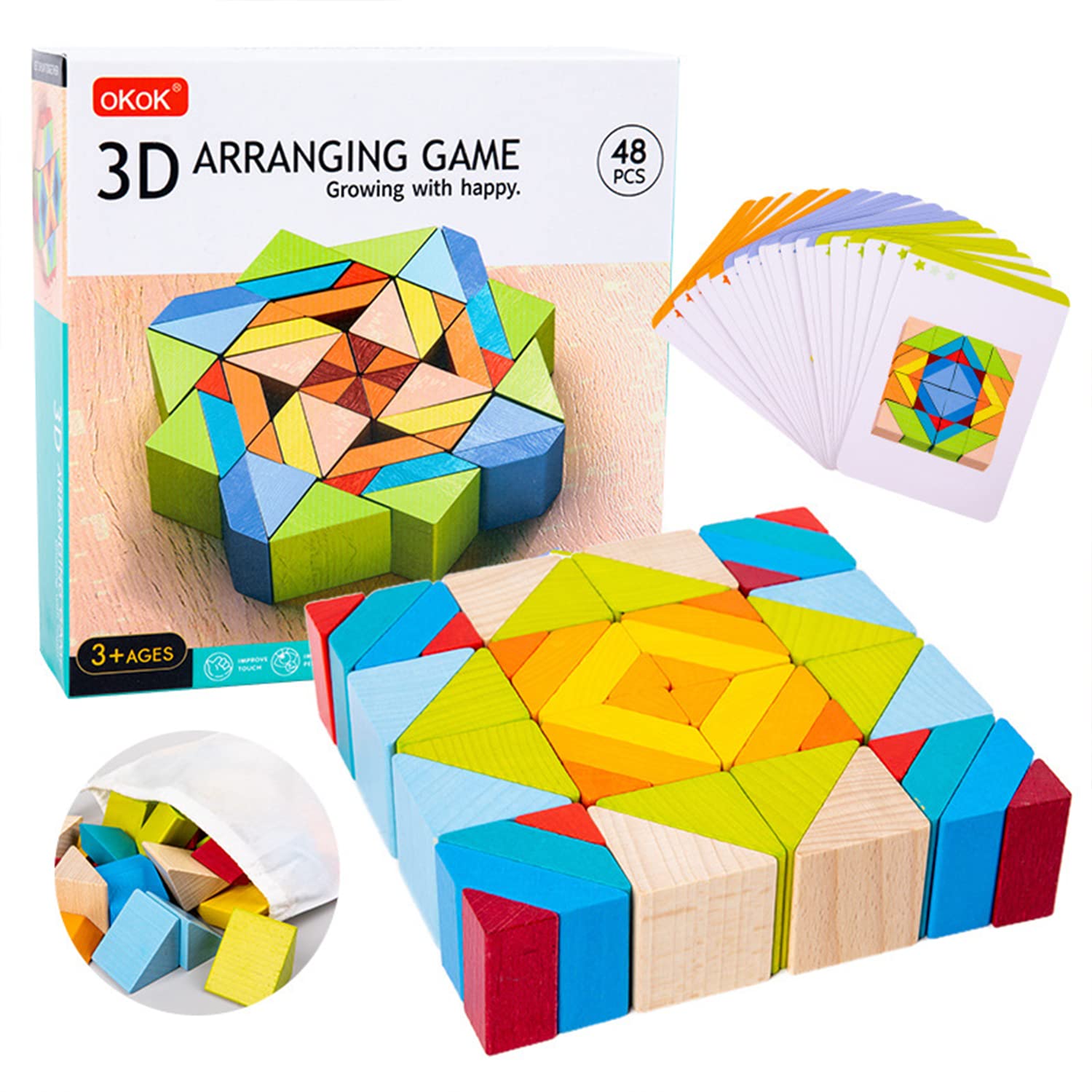 3D Wooden Geometrical Arranging Mind Puzzle Challenge - 178 - Default Title - Odeez | Educational Toys Pakistan 