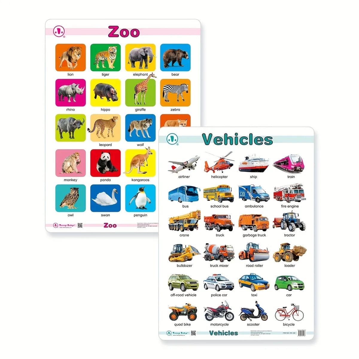 12in1 Object Recognition Education Posters with Erasable Board - Default Title - Odeez | Educational Toys Pakistan 