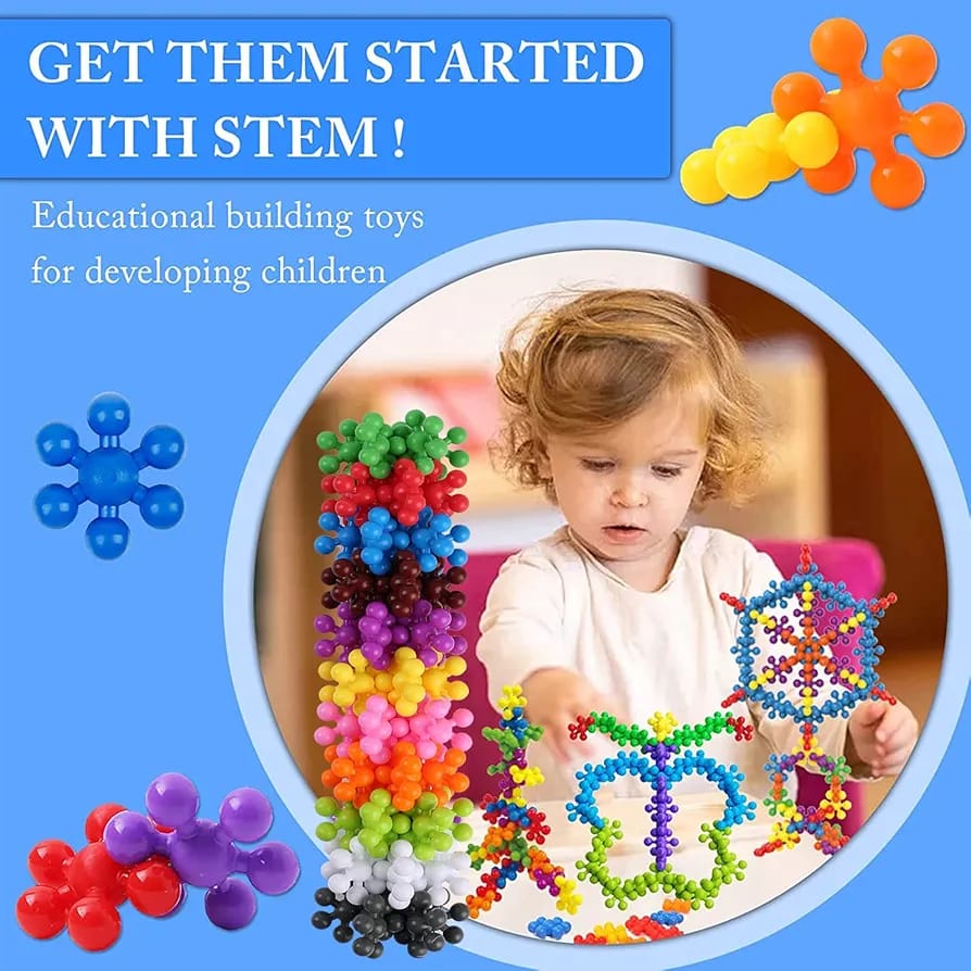 Snowflake Interlocking Building Blocks 400 pieces Container - 689 - Default Title - Odeez | Educational Toys Pakistan 