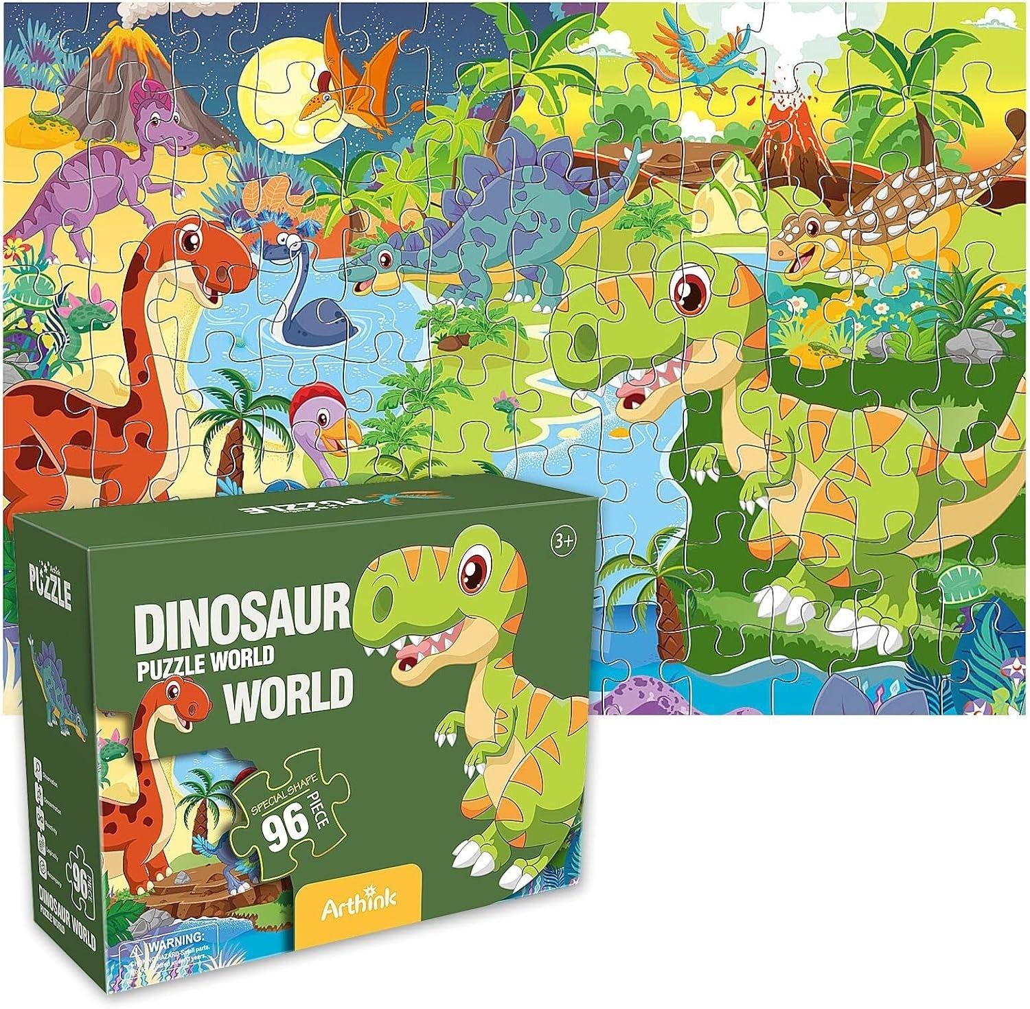 Underwater World, Space and Dinosaur Jigsaw Floor Puzzle - 96 pieces - Dinosaur-Space-Underwater - Odeez | Educational Toys Pakistan 