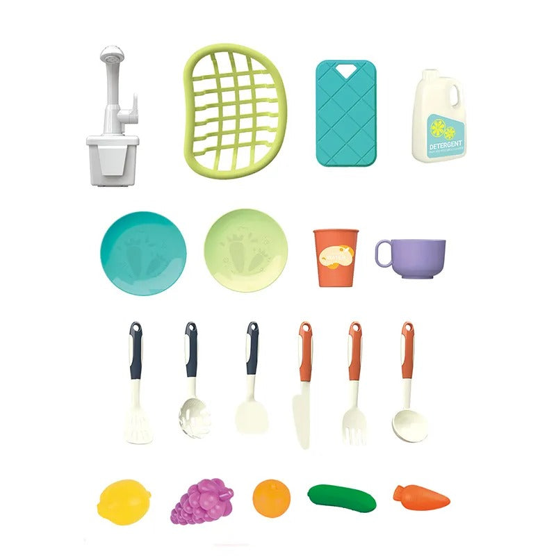 Kitchen Tools Wash Basin Pretend Play Set - 08K