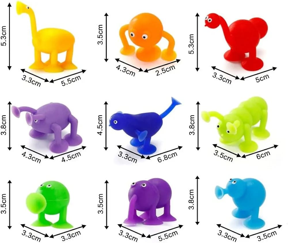 Cute Aliens Silicone Suction Cups Sensory 10 Pieces - 005 - Default Title - Odeez | Educational Toys Pakistan 