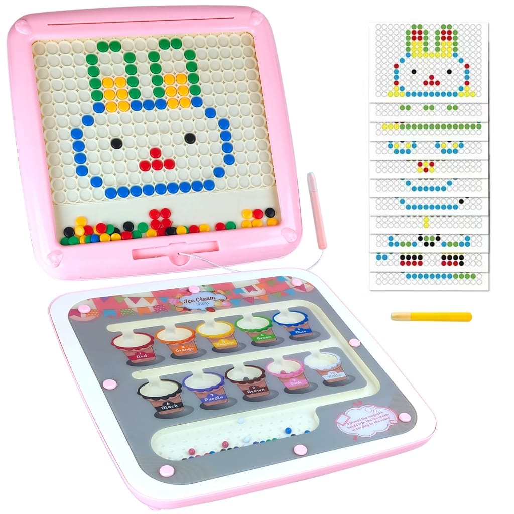 2in1 Magnetic Bead Maze Color Sorting and Drawing Board - 134 - Default Title - Odeez | Educational Toys Pakistan 