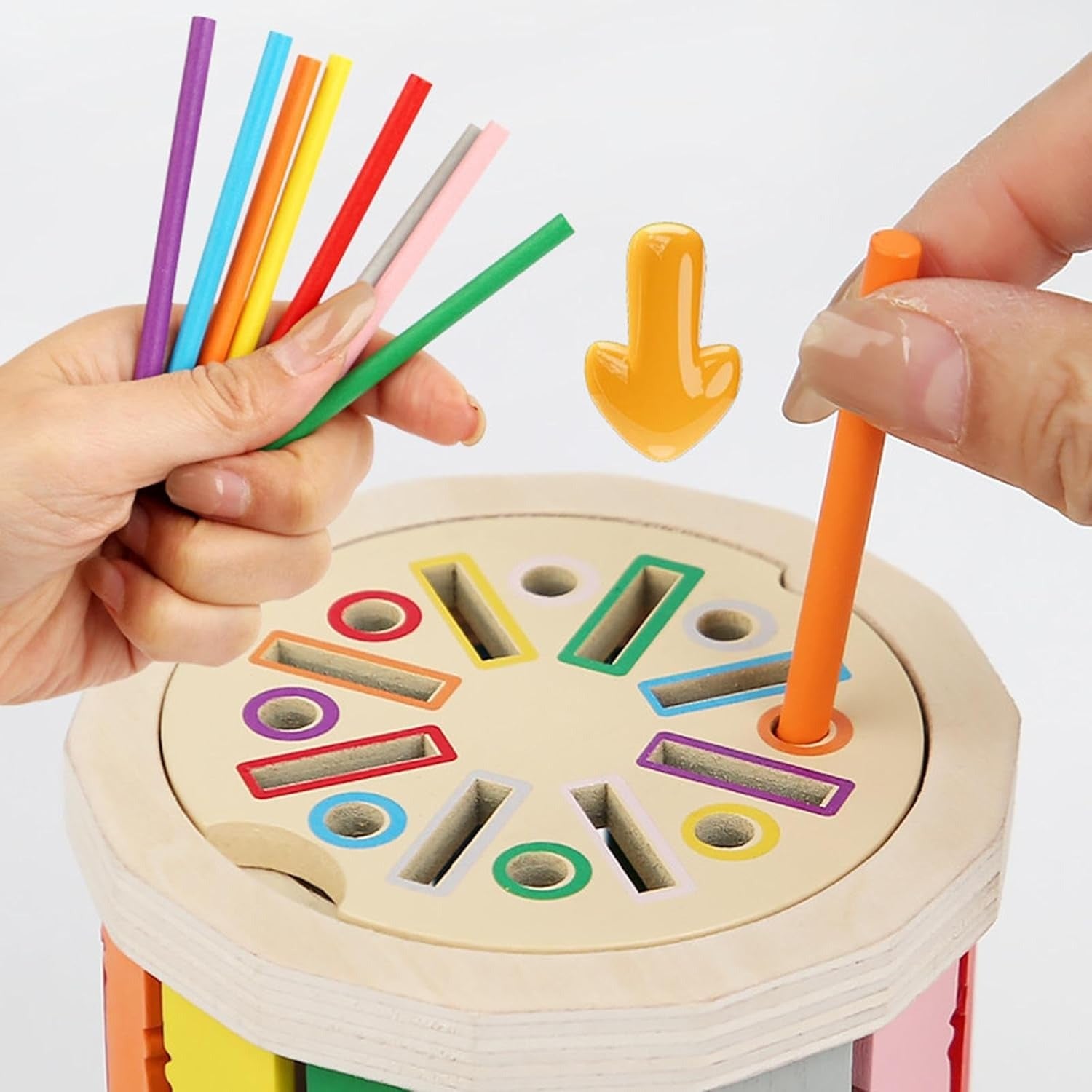 Color Sorting Activity Wooden Bucket - 593