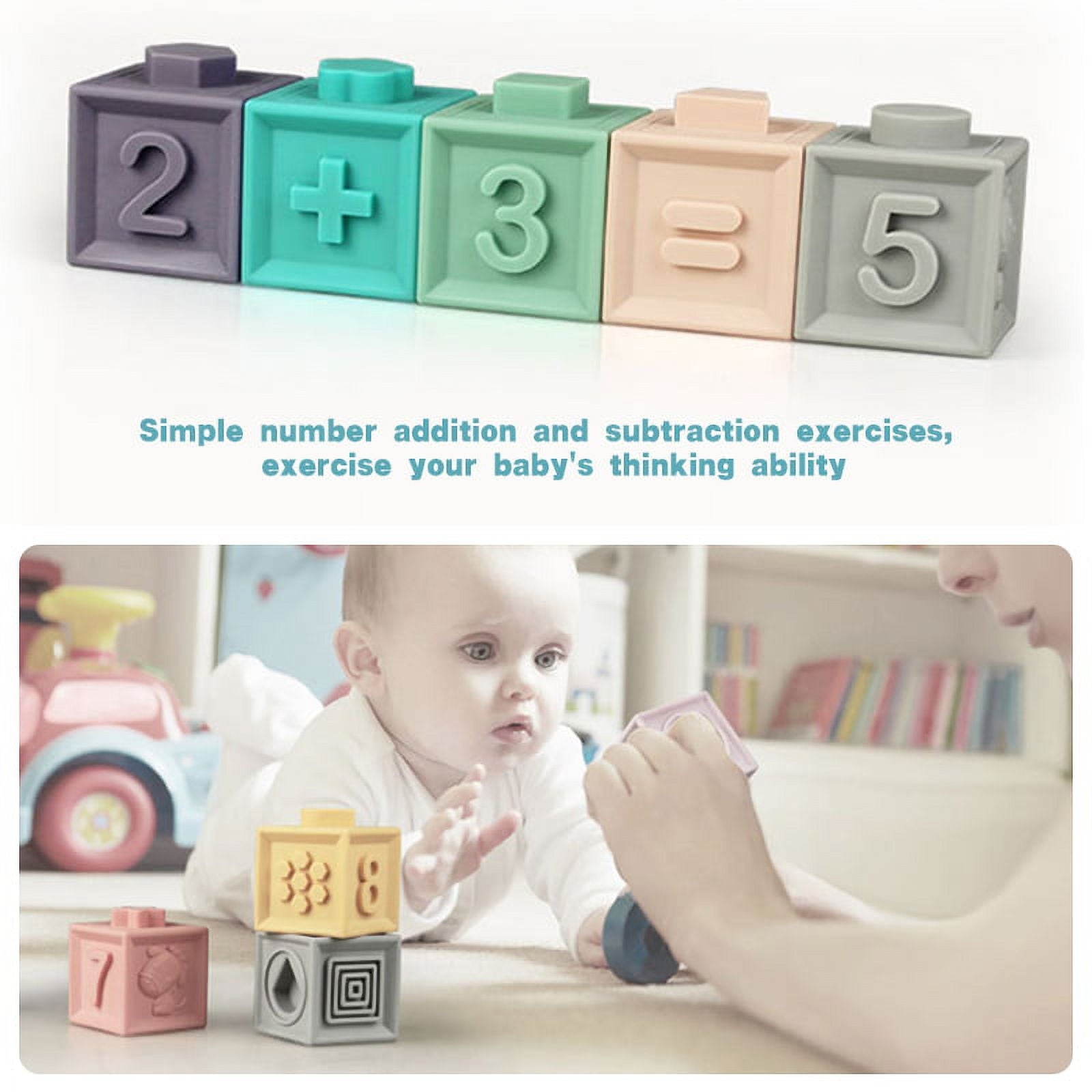 Baby Soft Gum Building Blocks 6 pieces - 080 - Default Title - Odeez | Educational Toys Pakistan 