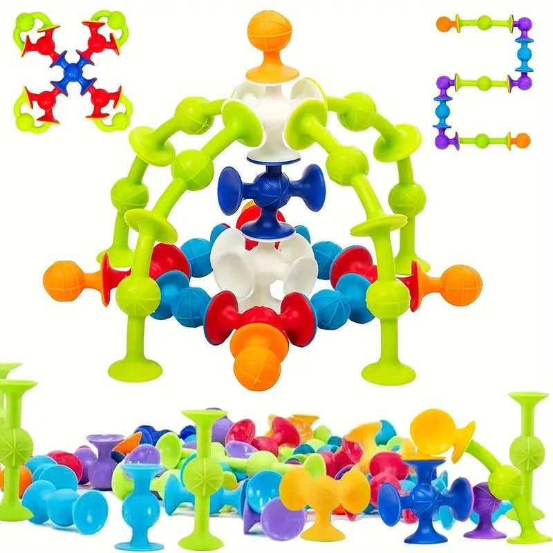 Suction Silicone Cup Sensory Connector Jar 48 pieces - Default Title - Odeez | Educational Toys Pakistan 