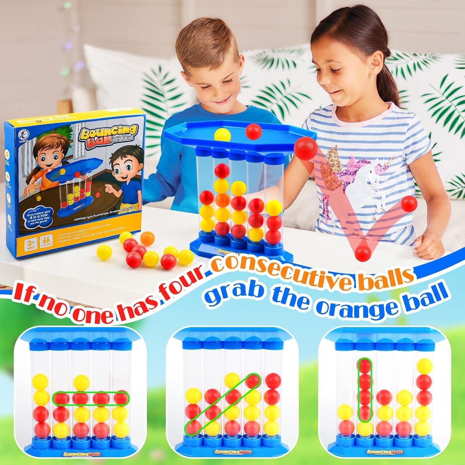 Bouncing Ball Connect Four Tabletop Family Fun - 047