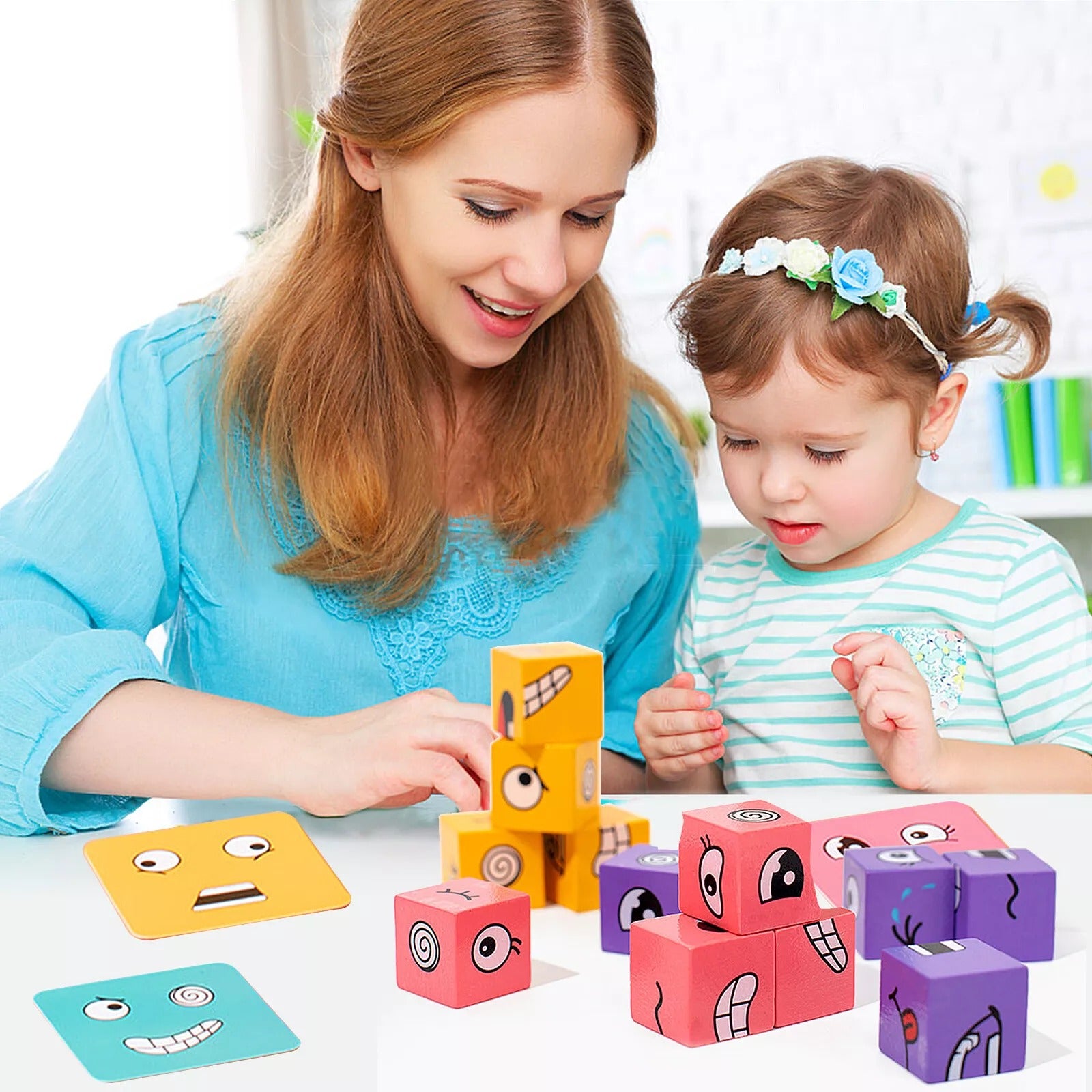 Wooden Face Changing Magic Cube Puzzle - 2 to 4 Players - Default Title - Odeez | Educational Toys Pakistan 