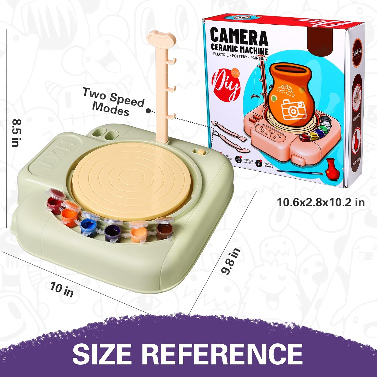 DIY Pottery Electric Machine with Paints - 30A