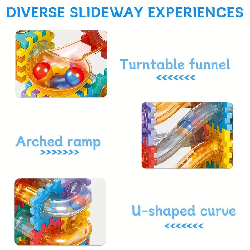 Pipeline Rolling Marble Ball Interlocking Blocks 182 pcs - 041