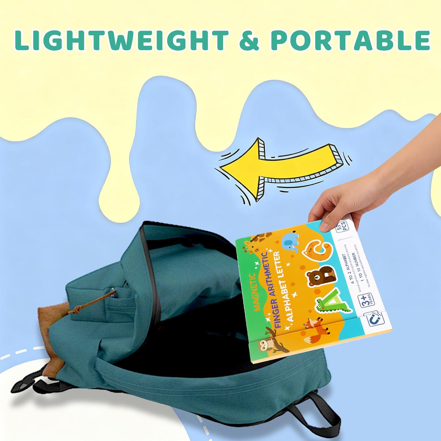 Study 2in1 Letter and Number Magnetic Board Book 53 pieces - 163