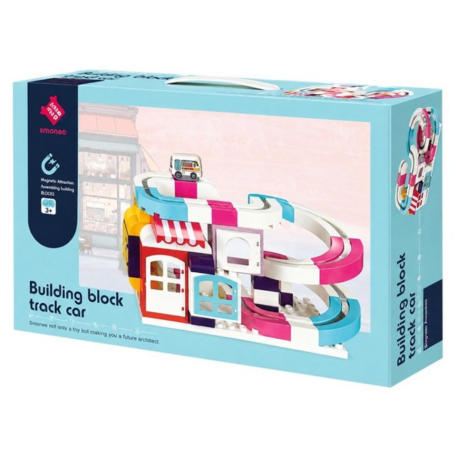 Magnetic Building Block Track Car Set 052 -  53 PCS