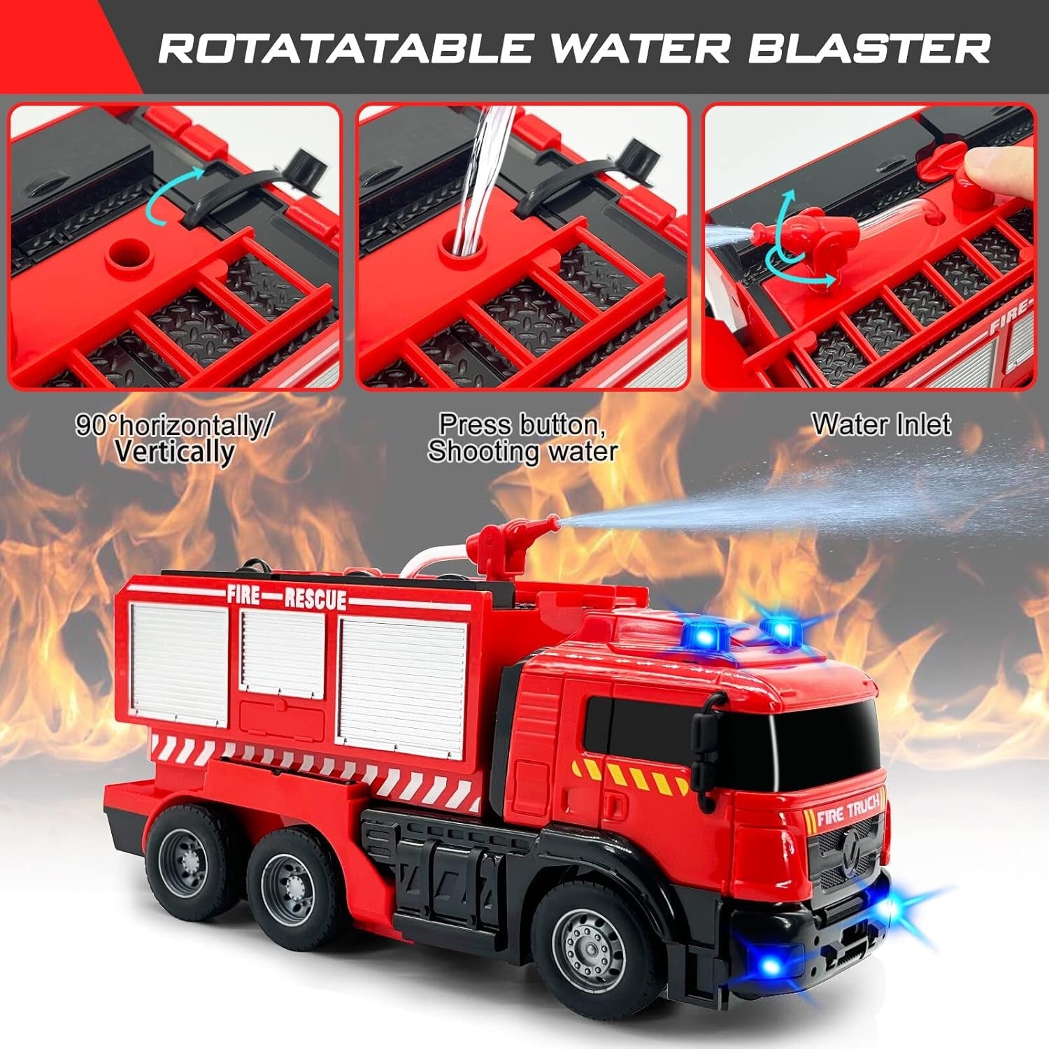 RC Transforming Fire Rescue Truck with Water Spray and Lights - 680