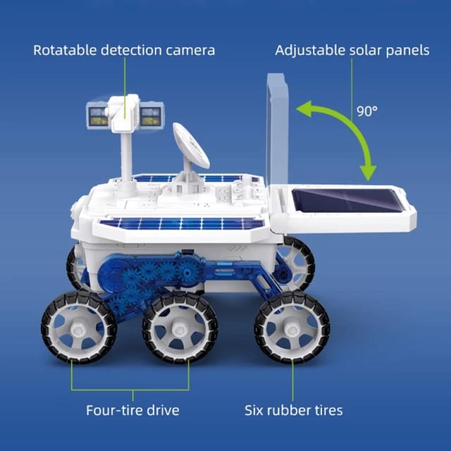 STEM DIY Solar Mars Exploration Car 4x4 - 6 Wheels - Default Title - Odeez | Educational Toys Pakistan 