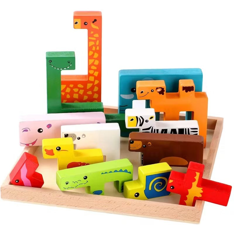 Wooden Animal Creative Challenge Puzzle Board - 298 - Default Title - Odeez | Educational Toys Pakistan 