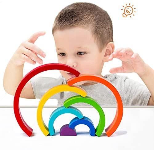 Small Rio Blocks Buy Wooden Small Rainbow Stacking Blocks - 7 Pieces - 941 at Best Price ...