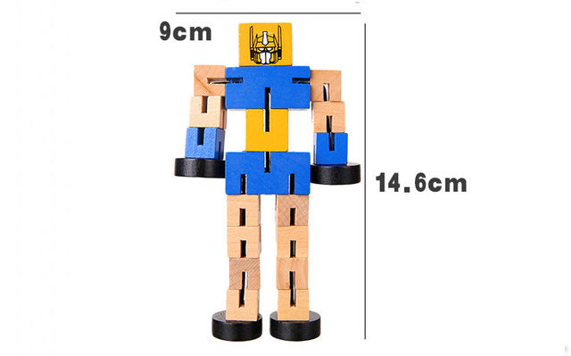 DIY Wooden Robot Transformation Twisting Blocks - 715 - Default Title - Odeez | Educational Toys Pakistan 