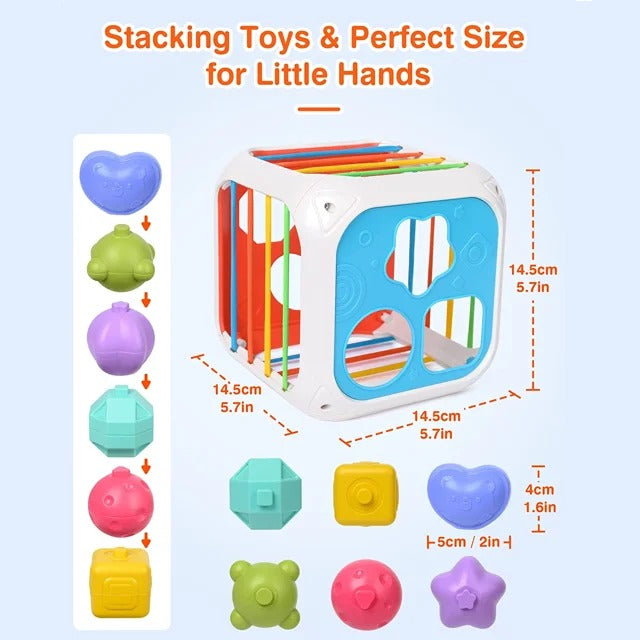 2 in 1 Shape Stacking and Sorting Box - 899 - Default Title - Odeez | Educational Toys Pakistan 