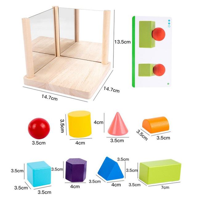 Mirror Wooden 3D Shape Pattern Blocks - 893 - Default Title - Odeez | Educational Toys Pakistan 