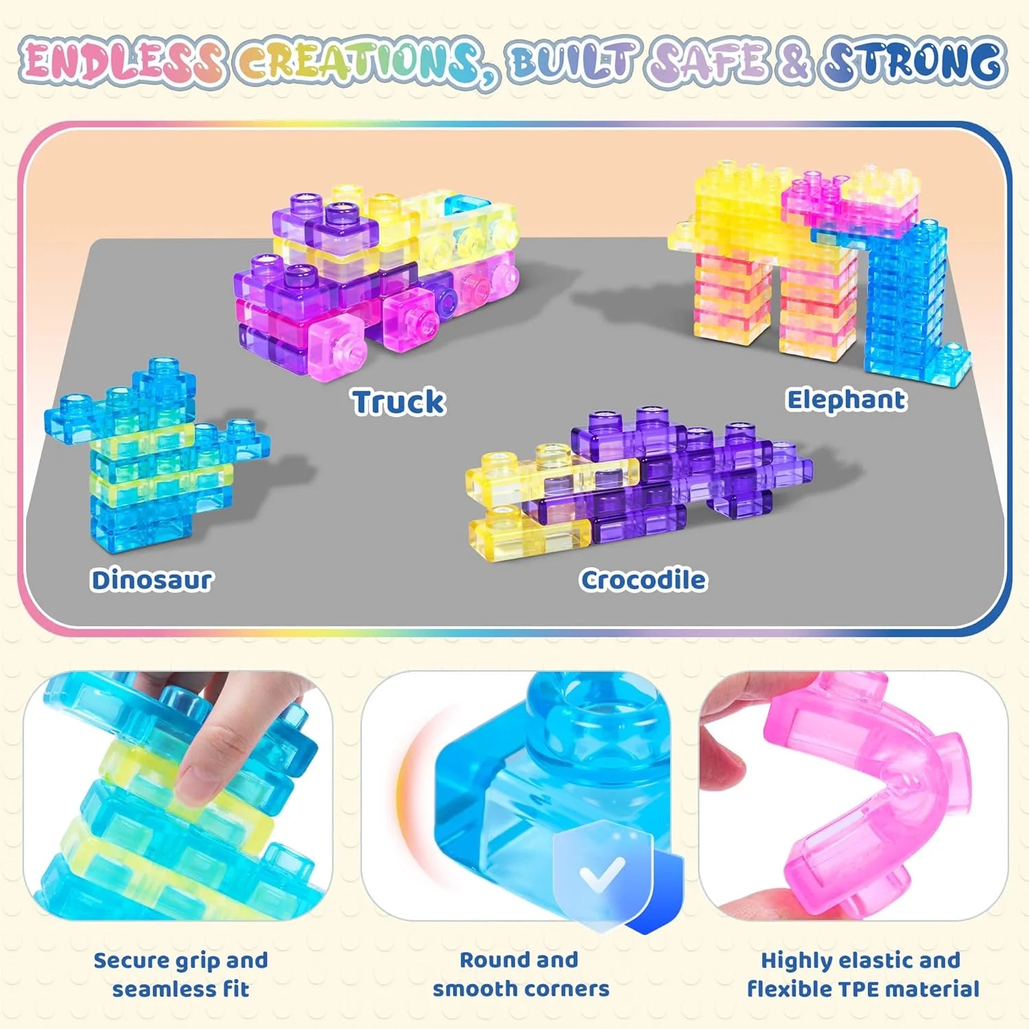 Soft Gummy Sensory Building Blocks 40 pieces