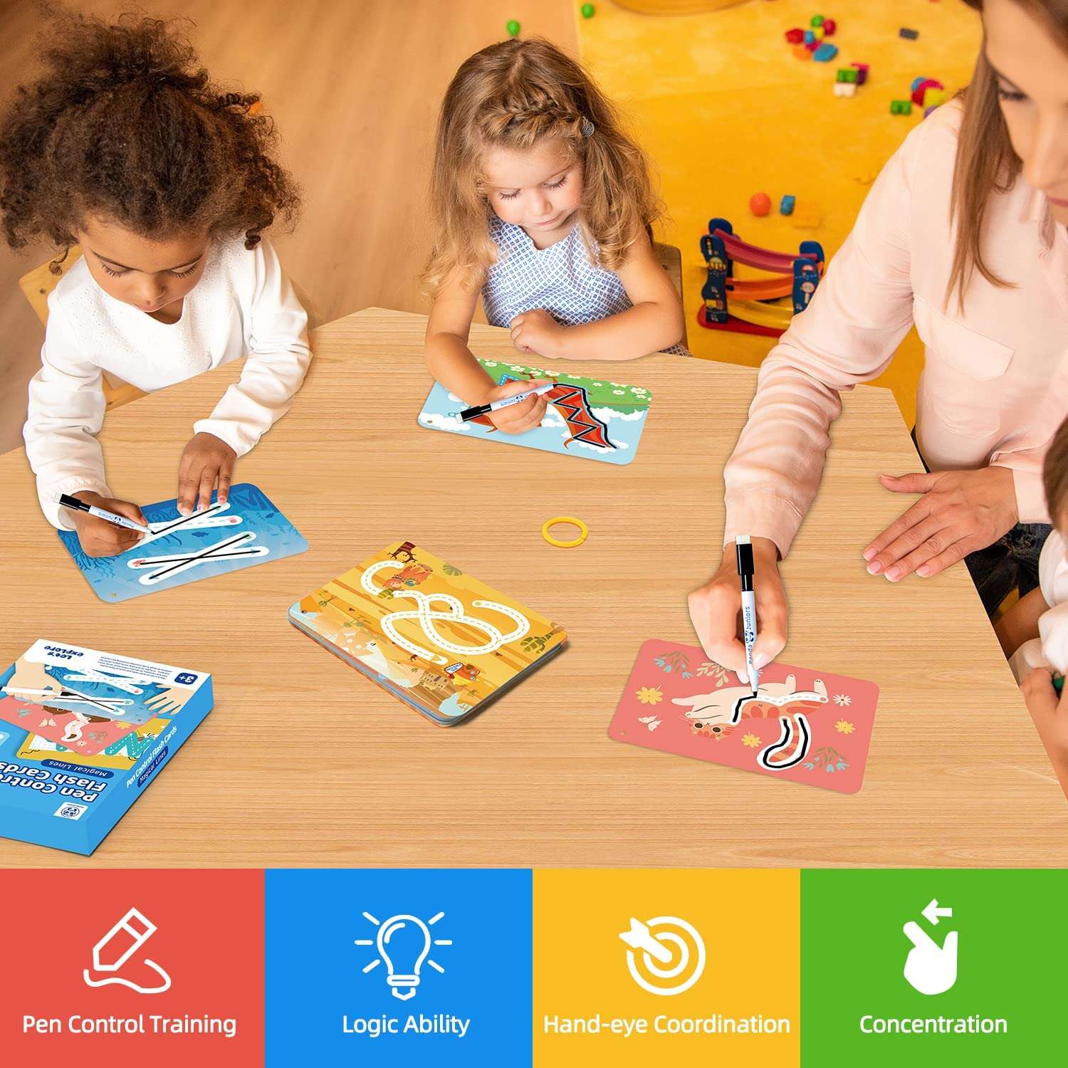 Pen Control Writing Exercise Flash Cards - 22B - Default Title - Odeez | Educational Toys Pakistan 