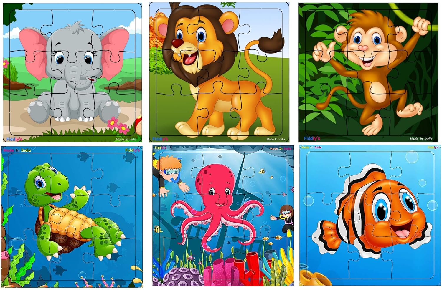 Wooden Jigsaw Pattern Puzzle random design - 9 Pieces - Default Title - Odeez | Educational Toys Pakistan 