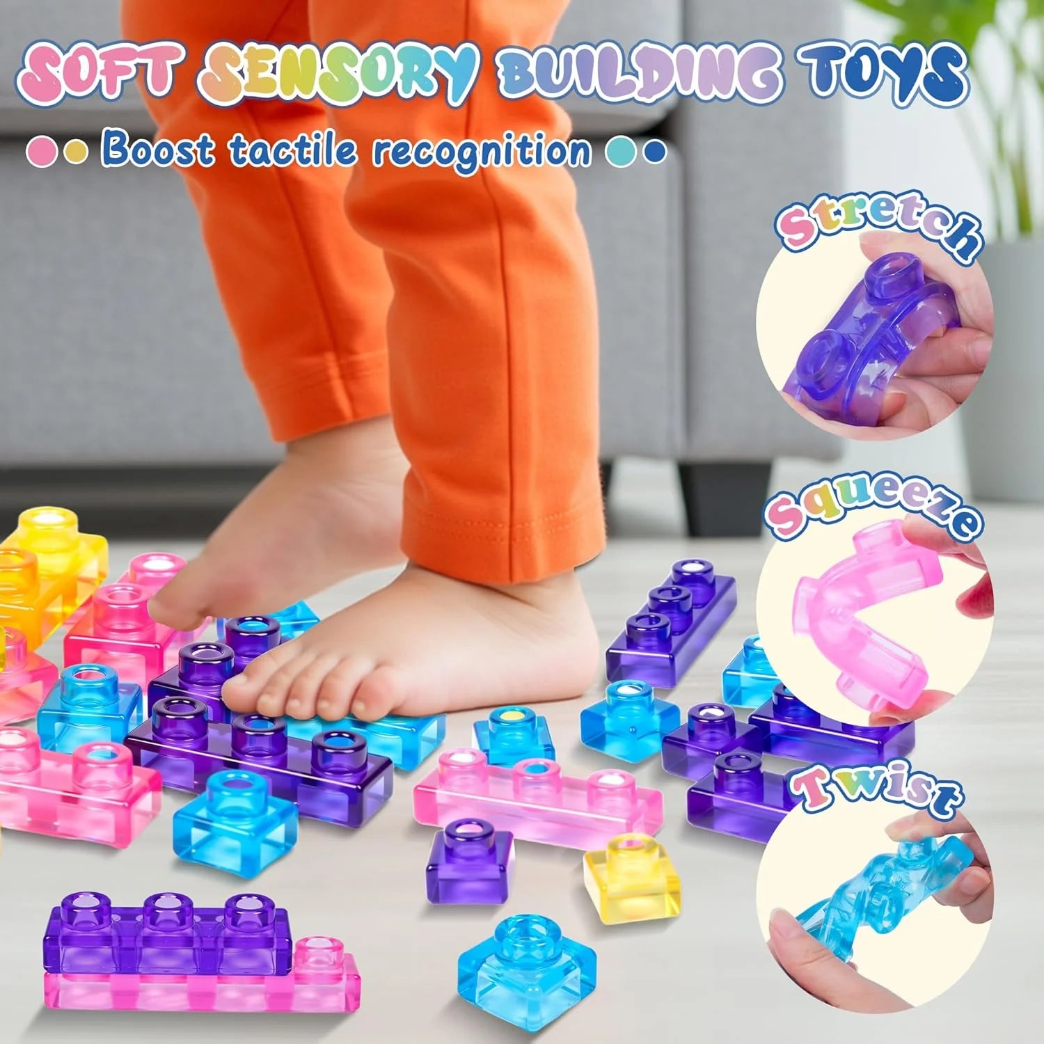 Soft Gummy Sensory Building Blocks 40 pieces