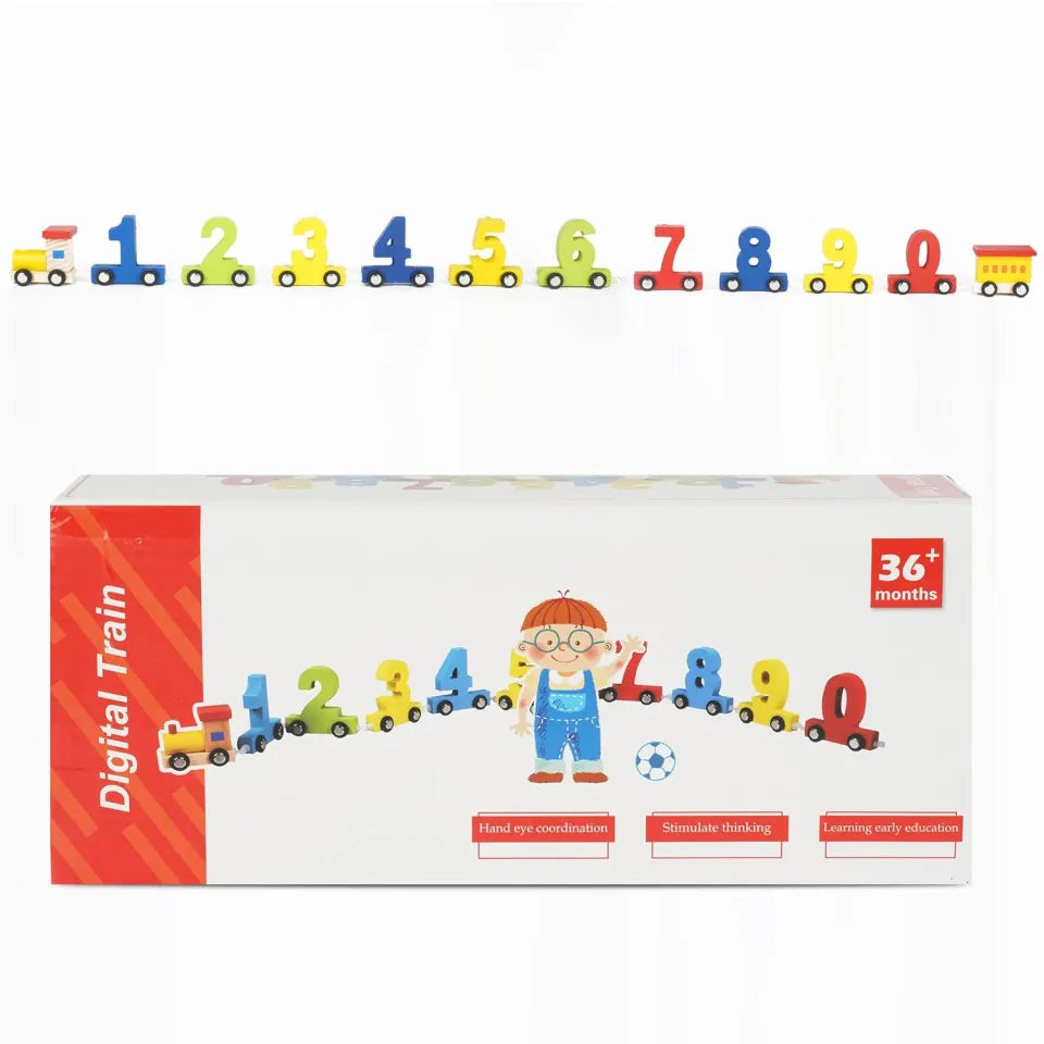 Wooden Colorful Numbers Train 0-9