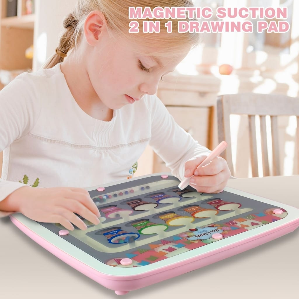 2in1 Magnetic Bead Maze Color Sorting and Drawing Board - 134 - Default Title - Odeez | Educational Toys Pakistan 