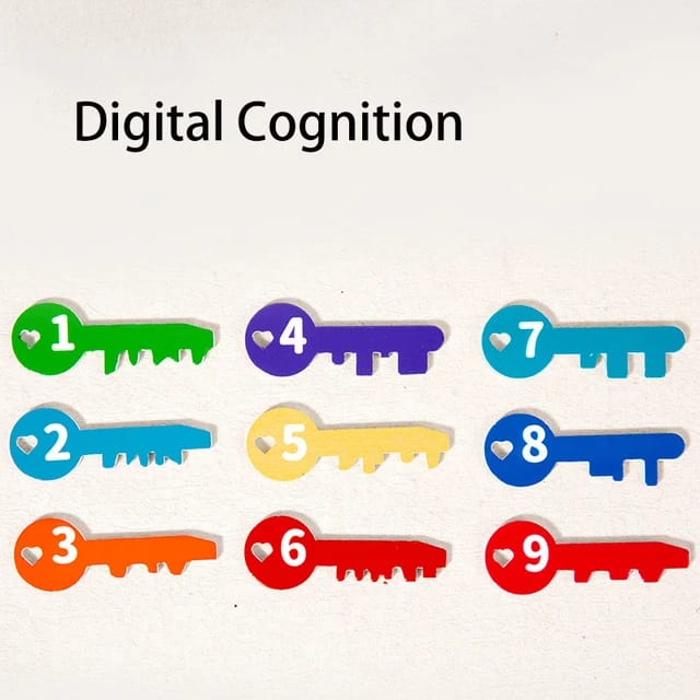 Montessori Color and Number Cognitive Matching Lock Key - 675 - Default Title - Odeez | Educational Toys Pakistan 
