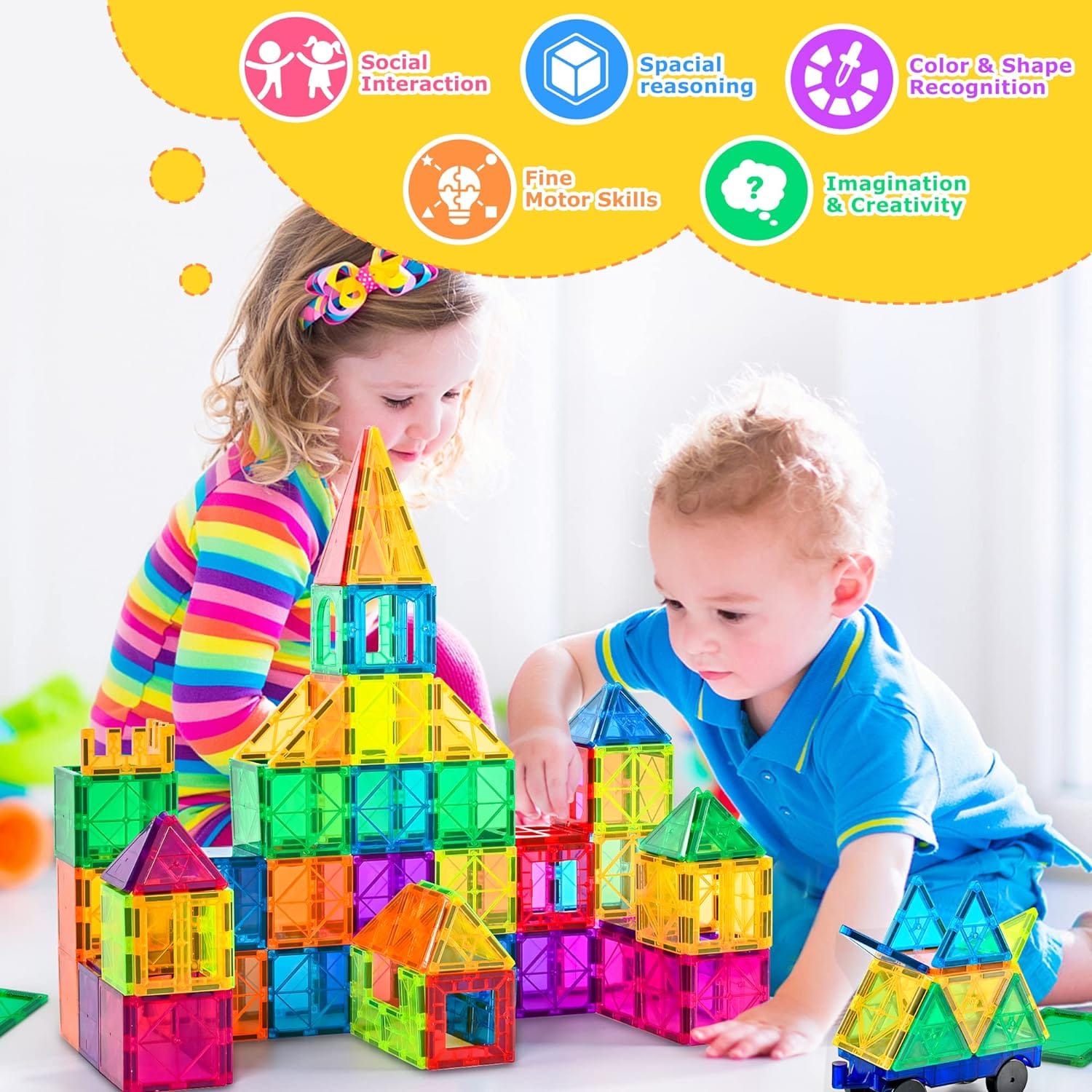 DIY Magnetic Construction Blocks - 77 pieces - Default Title - Odeez | Educational Toys Pakistan 