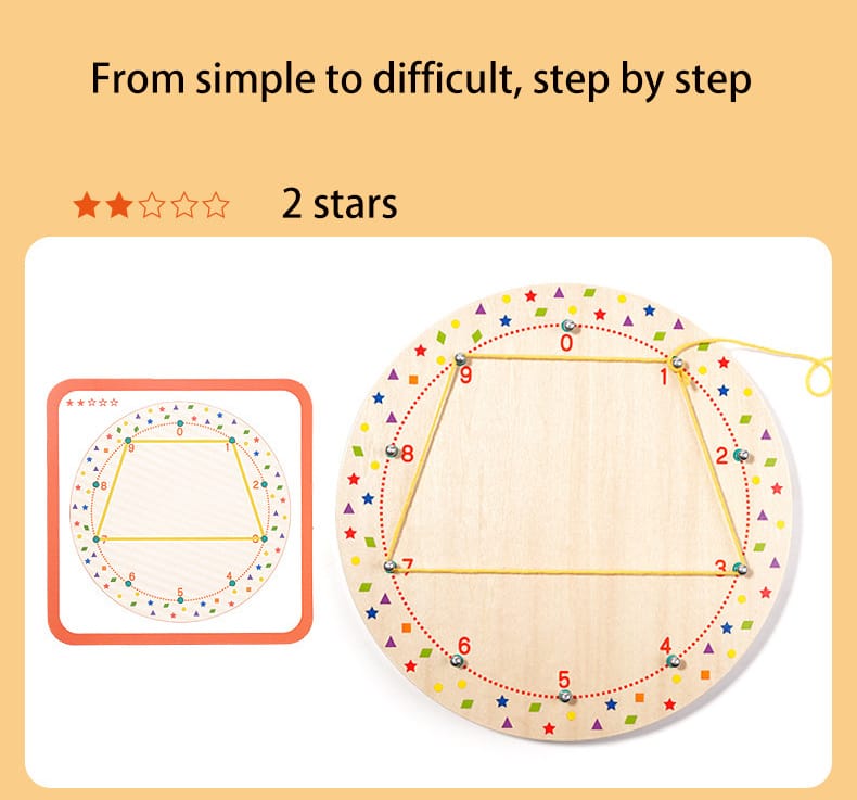 Wooden Geoboard Thread Winding Pattern Kit - 579 - Default Title - Odeez | Educational Toys Pakistan 