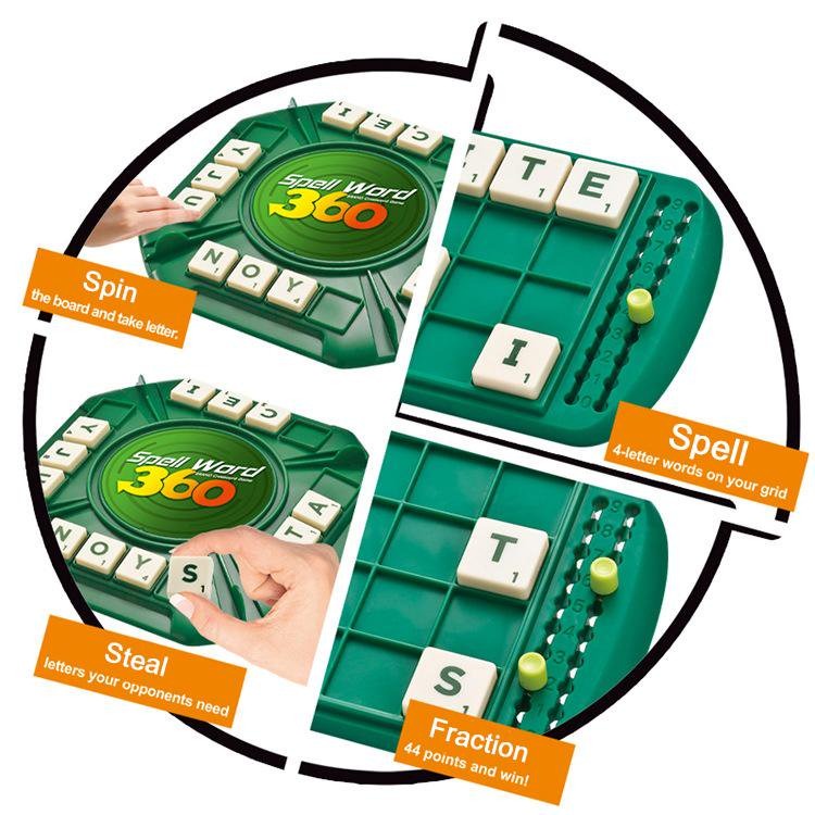 Scrabble 360 Word Spell Crossword Game - 520 - Default Title - Odeez | Educational Toys Pakistan 