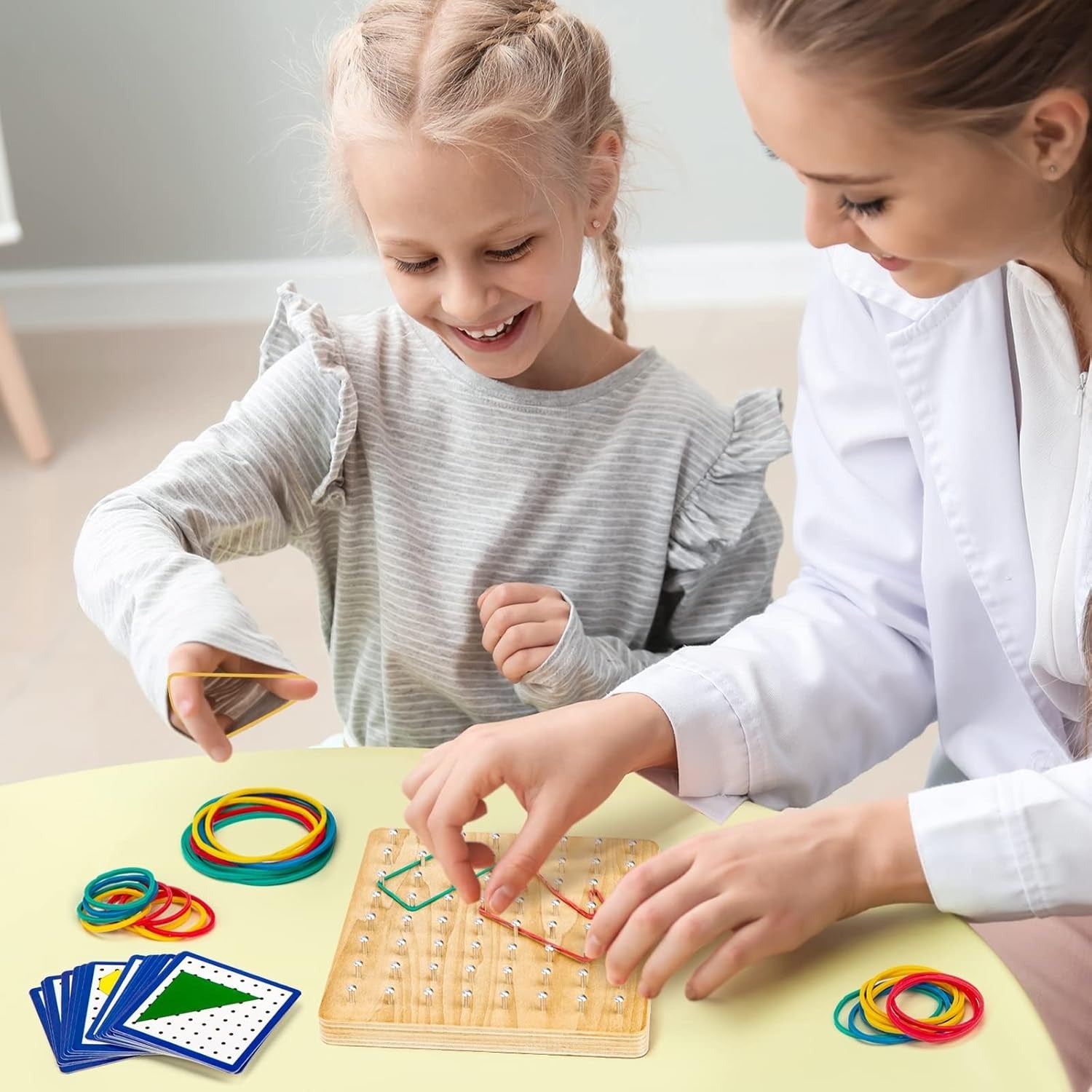 Wooden Geometry Geoboard Pattern Rubber Band Kit - 641