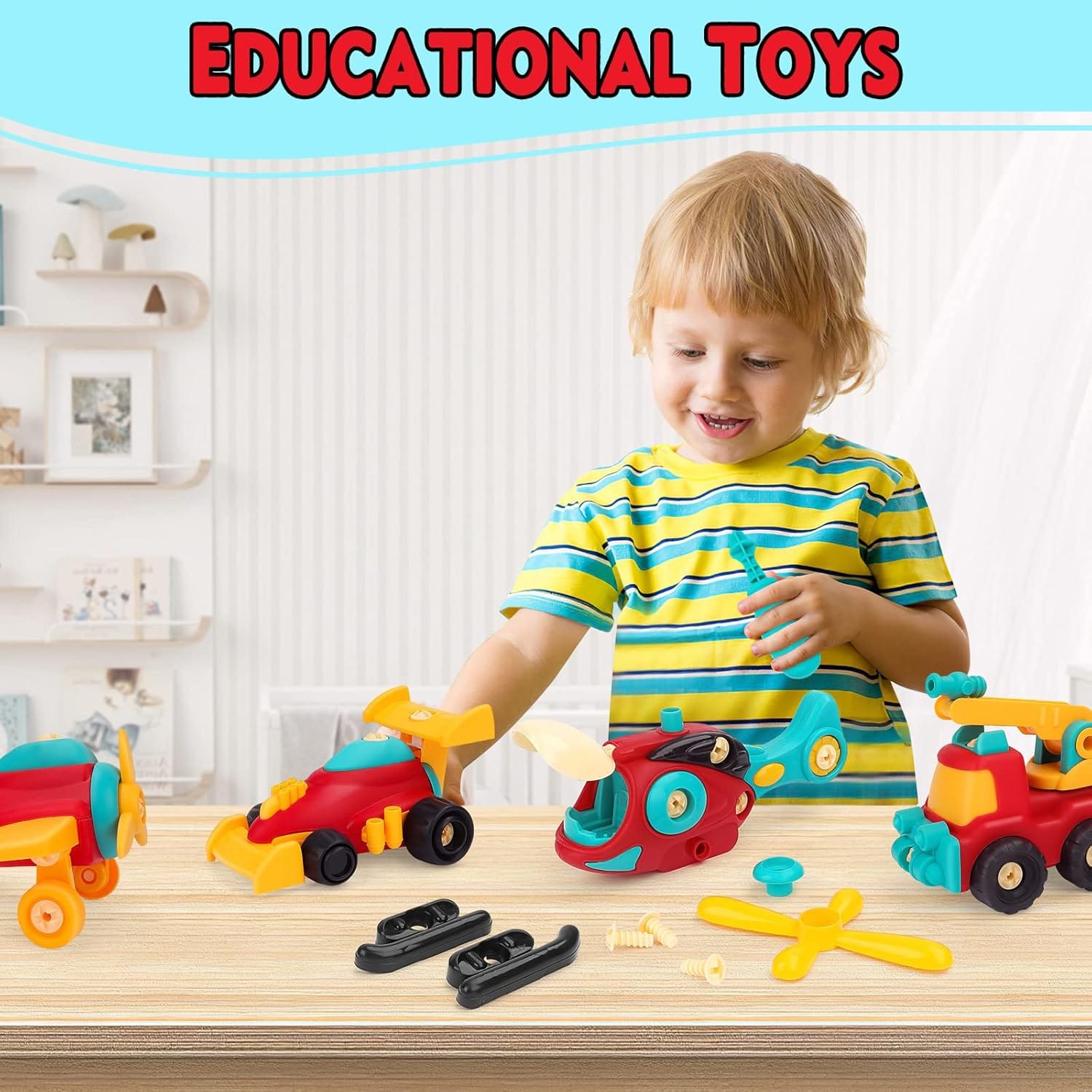 Set of 2 DIY Assemble Vehicle Playset Random Vehicle - 82G - Default Title - Odeez | Educational Toys Pakistan 