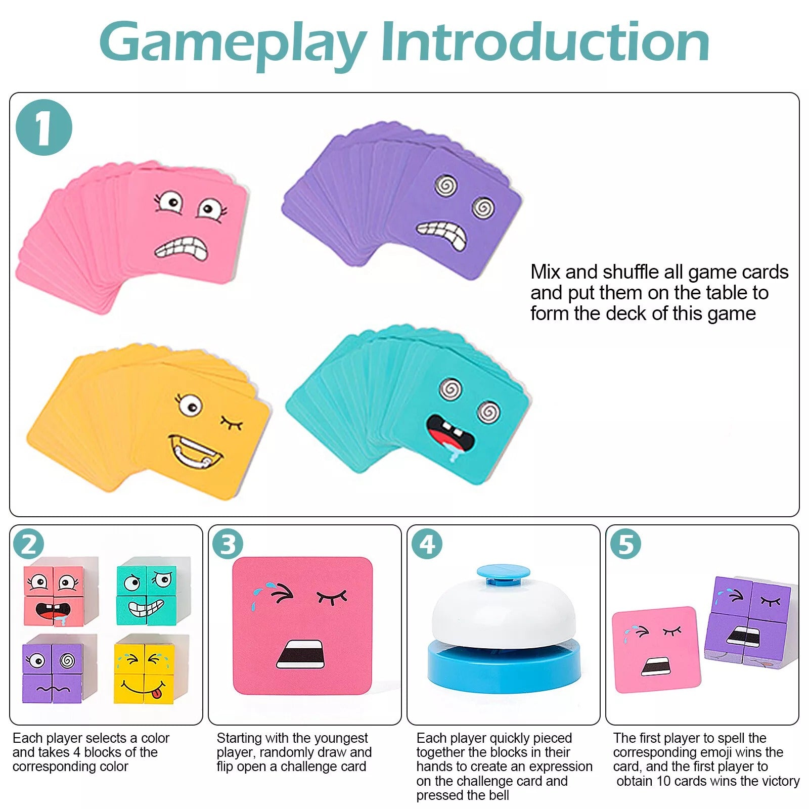 Wooden Face Changing Magic Cube Puzzle - 2 to 4 Players - Default Title - Odeez | Educational Toys Pakistan 