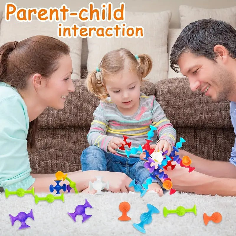 Suction Silicone Cup Sensory Connector Jar 48 pieces - Default Title - Odeez | Educational Toys Pakistan 