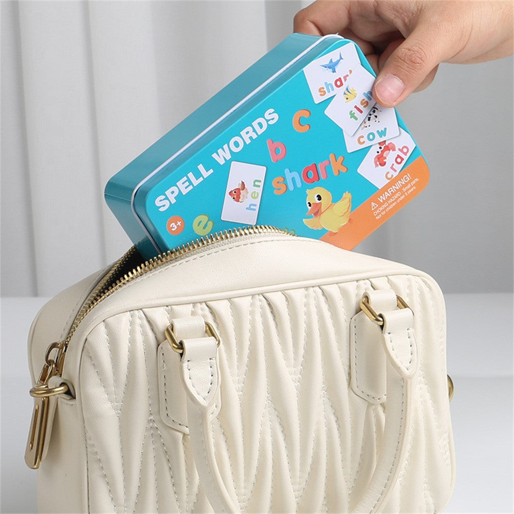 Wooden Word Spelling Learning Tin Box - 781