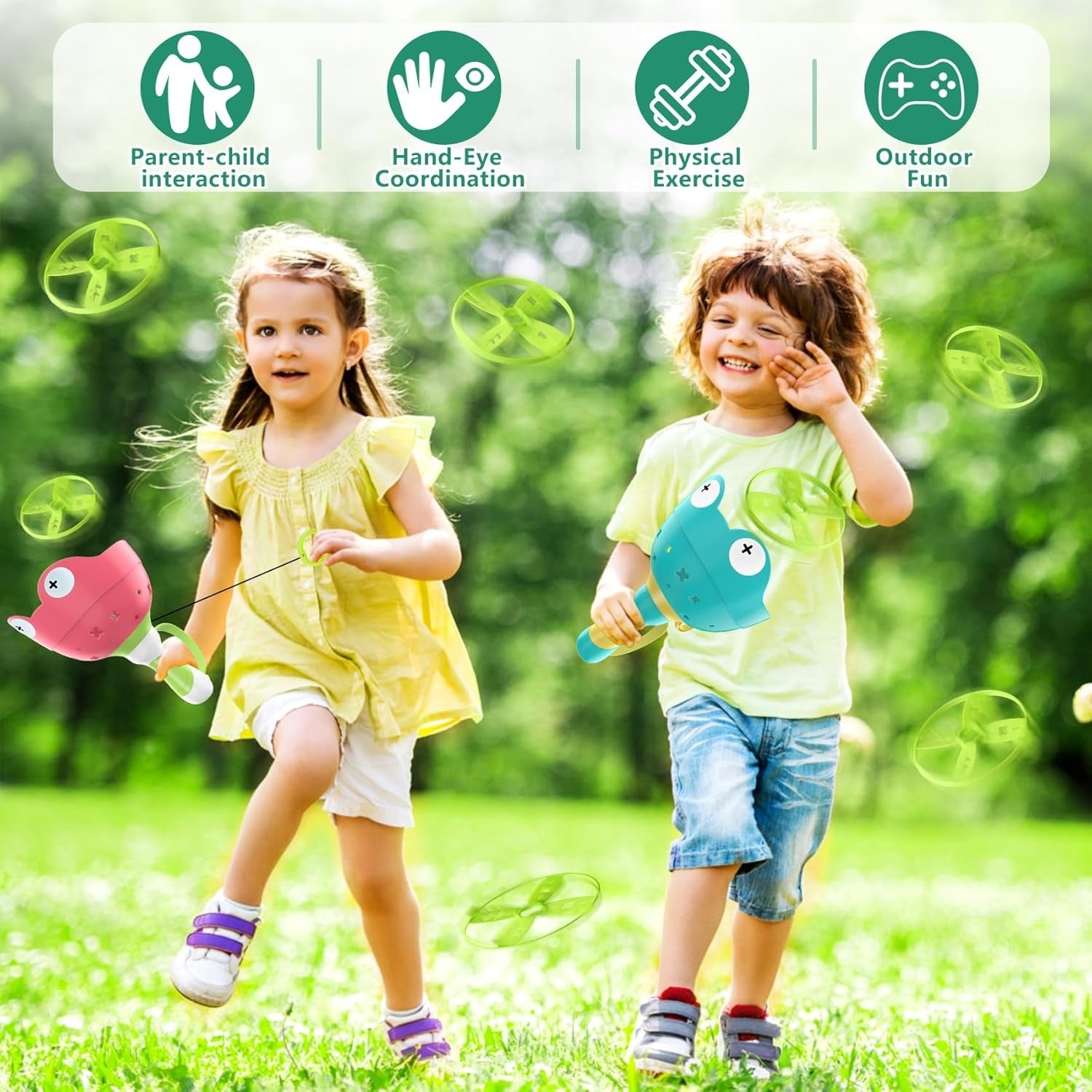 Flying Disc Launcher Manual Catching Game - 2 Players - Default Title - Odeez | Educational Toys Pakistan 