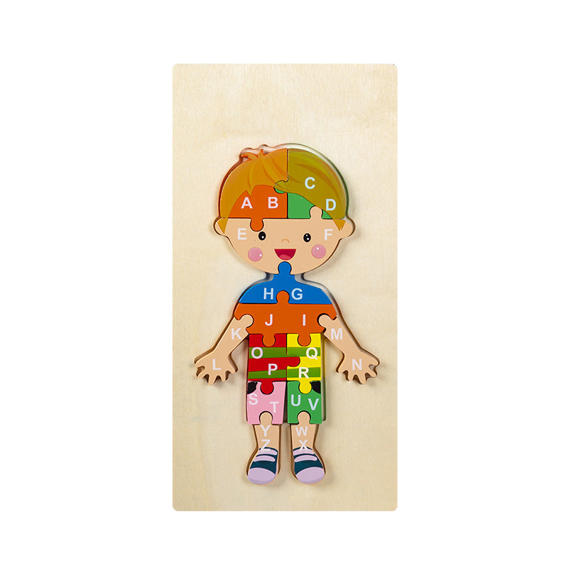 Wooden Alphabet Learning Jigsaw Puzzle Random Character - 191 - Default Title - Odeez | Educational Toys Pakistan 