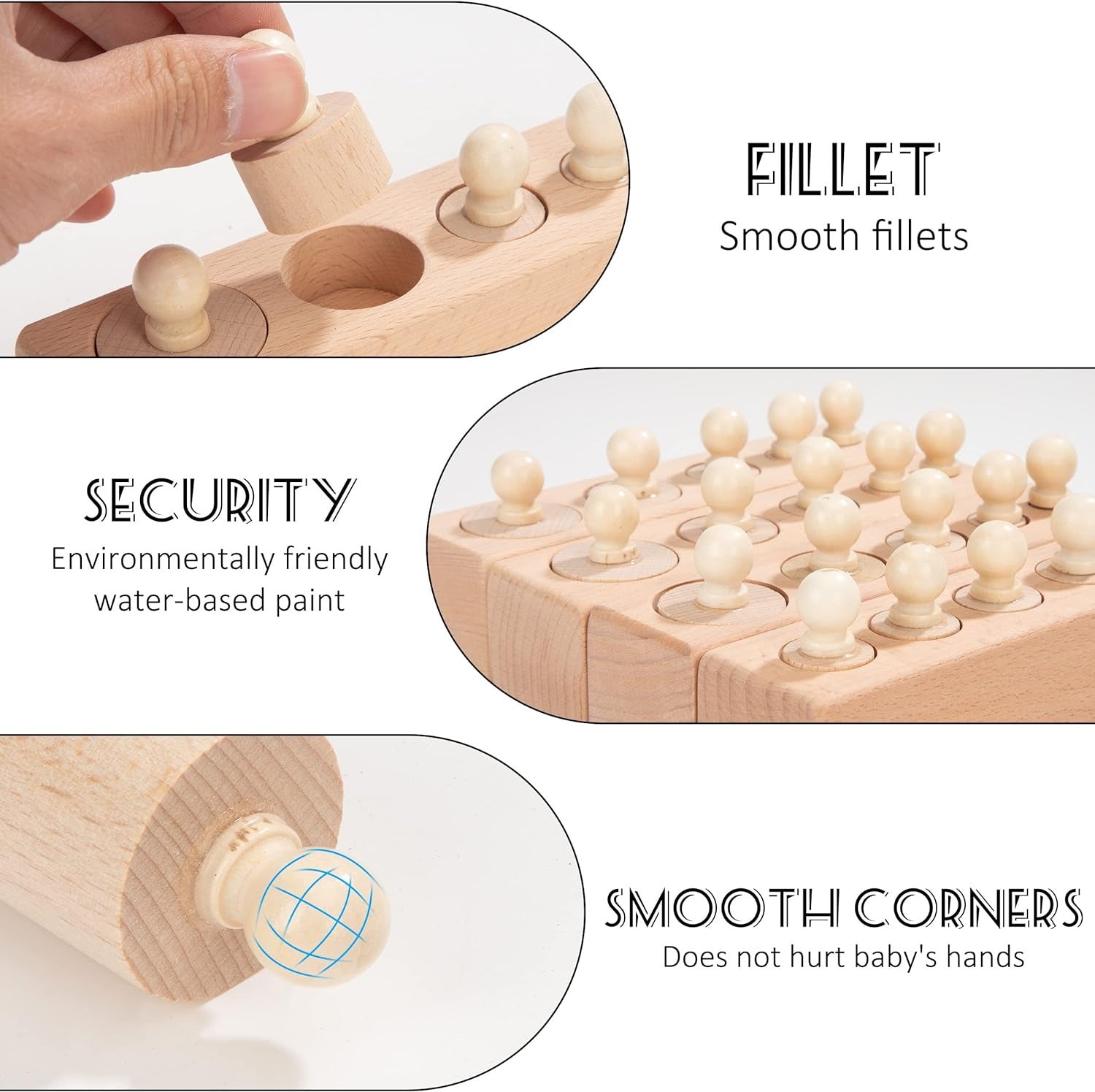 4in1 Montessori Wooden Knobbed Cylinder Socket - 085 - Default Title - Odeez | Educational Toys Pakistan 