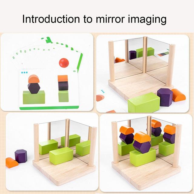 Mirror Wooden 3D Shape Pattern Blocks - 893 - Default Title - Odeez | Educational Toys Pakistan 