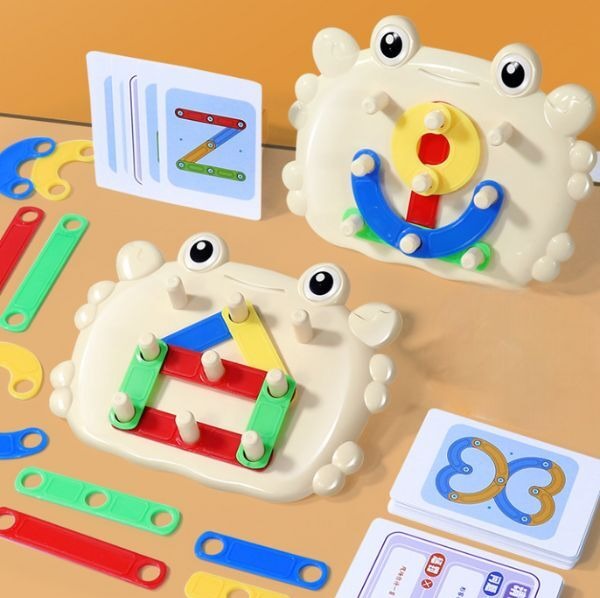 Creative Pattern Peg Board Puzzle Shape Combination Puzzle 2 Player Game with Buzzer - 817