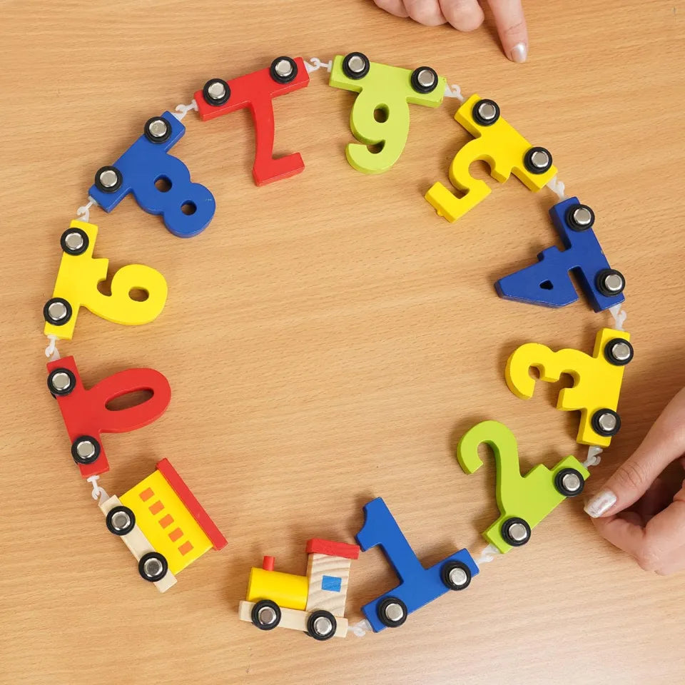Wooden Colorful Numbers Train 0-9