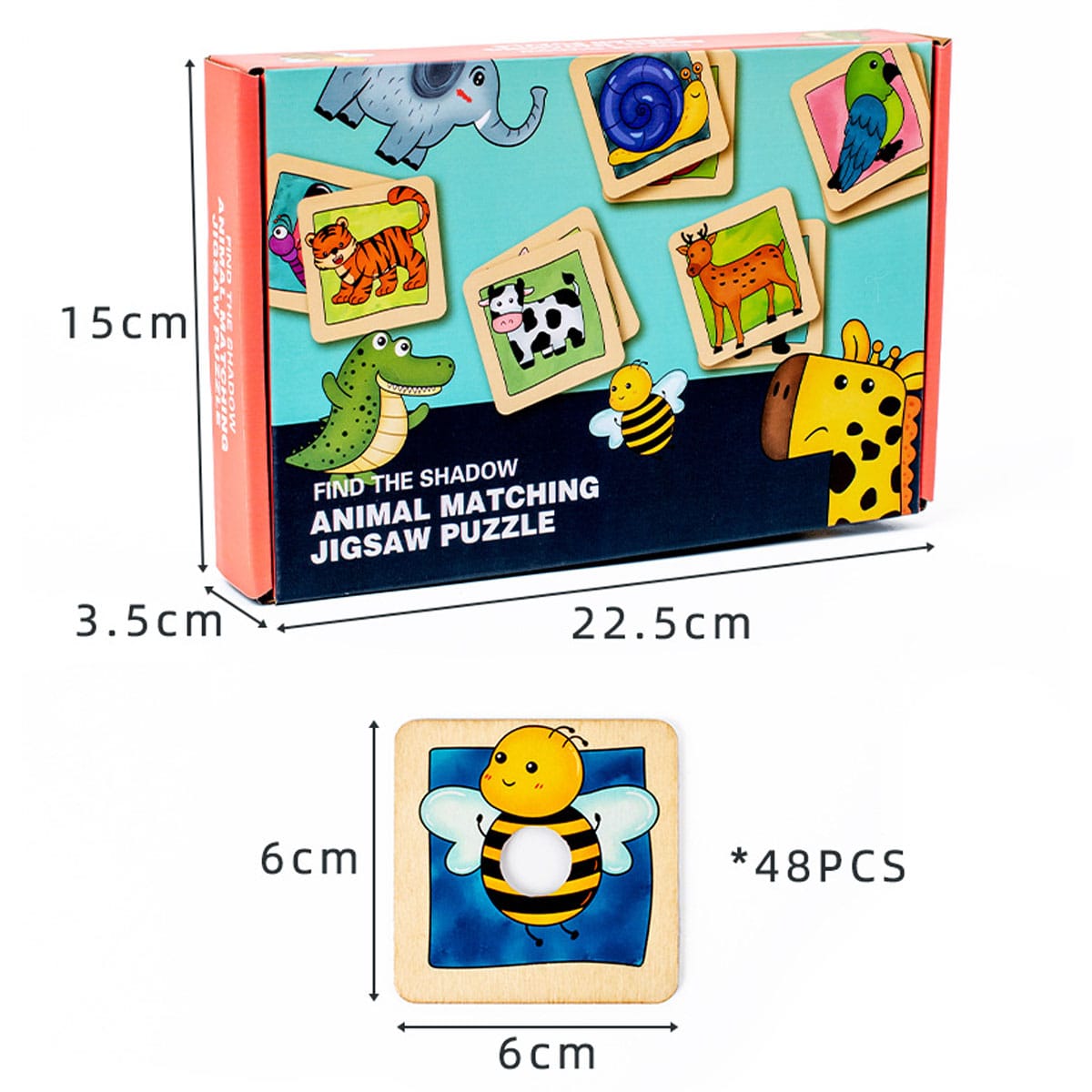 Matching Find the Shadow Animal Jigsaw Activity - 848 - Default Title - Odeez | Educational Toys Pakistan 