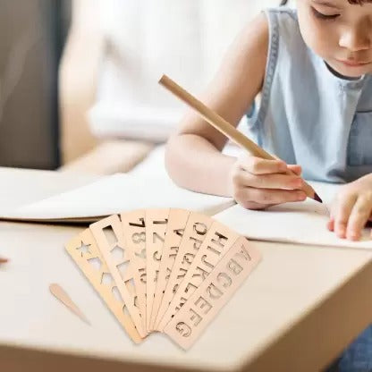 Alphabets, Numbers and Shapes Drawing Stencils Kit 8 Scales - Default Title - Odeez | Educational Toys Pakistan 